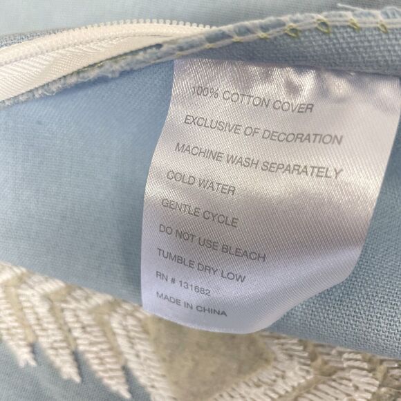 Coastal Accent Pillow Case Cover14"x18" Small Rectangle Blue White Herringbone - Picture 6 of 6